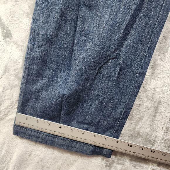 NEW Forever 21 Coverall Jumpsuit Womens M Blue Chambray Long Sleeve Tie Waist - Picture 14 of 15